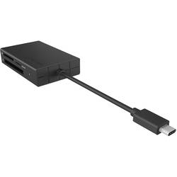 ICY BOX IB-CR401-C3, Type-C® USB 3.0 Kartenleser (CF, SD 4.0, micro SD 4.0), UHS-II, mit externí čtečka paměťových karet / hub USB-C® černá