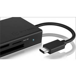 ICY BOX IB-CR401-C3, Type-C® USB 3.0 Kartenleser (CF, SD 4.0, micro SD 4.0), UHS-II, mit externí čtečka paměťových karet / hub USB-C® černá