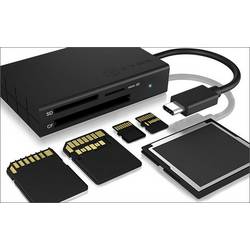 ICY BOX IB-CR401-C3, Type-C® USB 3.0 Kartenleser (CF, SD 4.0, micro SD 4.0), UHS-II, mit externí čtečka paměťových karet / hub USB-C® černá