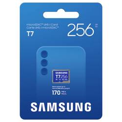 Samsung T7 paměťová karta microSDXC Retail 256 GB UHS-I U3, A2 Application Performance Class, Class 10, v30 Video Speed Class