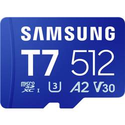 Samsung T7 paměťová karta microSDXC Retail 512 GB UHS-I U3, A2 Application Performance Class, Class 10, v30 Video Speed Class