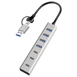 LogiLink UA0442 USB Hub 4 + 3 porty USB-A, USB-C® USB 3.0 5 GBit/s hliník UA0442