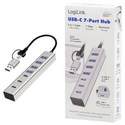 LogiLink UA0442 USB Hub 4 + 3 porty USB-A, USB-C® USB 3.0 5 GBit/s hliník UA0442