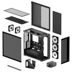Arctic Xtender midi tower PC skříň, herní pouzdro černá