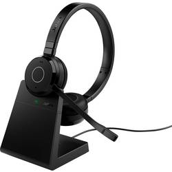 Jabra Evolve 65 TE Link390a UC Stereo Headset otevřená (On Ear) Bluetooth® stereo černá Potlačení hluku headset, Indikátor nabití Počítače