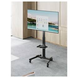 Reflecta TV Stand 55P-4040T schwarz TV kolečkový vozík 81,3 cm (32) - 139,7 cm (55) nastavitelná výška, naklápěcí, stojan polička na zařízení