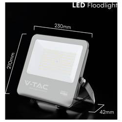 V-TAC VT-44101 232186 venkovní LED reflektor Energetická třída (EEK2021): D (A - G) 100 W Barvy světla (LED svítidlo): přírodní bílá