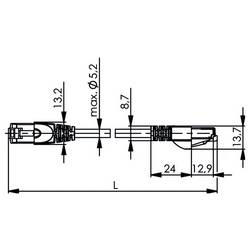 Telegärtner 100009015 RJ45 síťové kabely, propojovací kabely CAT 6A S/FTP 10.0 m červená samozhášecí, S průchodkou chránící proti zlomení 1 ks