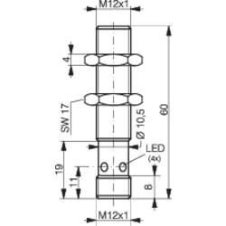Contrinex spínač přiblížení Induktivní DW-AS-603-M12 320 820 008 M12 zarovnaná PNP (Ø x v) 12 mm x 60 mm