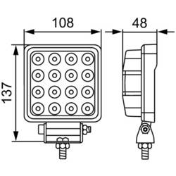 Hella Valuefit pracovní světlomet 12 V, 24 V S2500 LED 1GA 357 106-022 plocha osvětleného terénu (š x v x h) 108 x 137 x 48 mm 2500 lm 6000 K