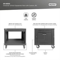 Digitus DN-48000 19palcový rackový vozík 8 U ocelový plech