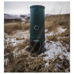 OutIn OTEM-01-Teal Kávovar černá, tyrkysová pro cestování / přenosné, s tlakovým mechanizmem, s Li-Ion aku