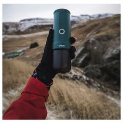 OutIn OTEM-01-Teal Kávovar černá, tyrkysová pro cestování / přenosné, s tlakovým mechanizmem, s Li-Ion aku