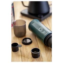 OutIn OTEM-01-Teal Kávovar černá, tyrkysová pro cestování / přenosné, s tlakovým mechanizmem, s Li-Ion aku