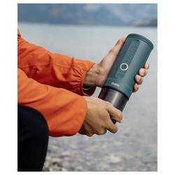 OutIn OTEM-01-Teal Kávovar černá, tyrkysová pro cestování / přenosné, s tlakovým mechanizmem, s Li-Ion aku