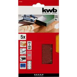 kwb 818308 brusný papír Zrnitost 80 (d x š) 185 mm x 93 mm 5 ks