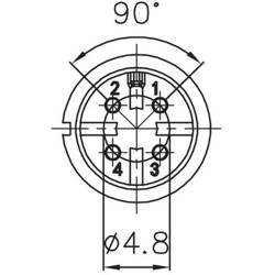Lutronic 2350 04 T06 CB T kulatý konektor DIN, 1 ks