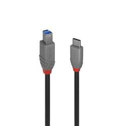 LINDY USB kabel USB 3.2 Gen1 USB-C ® zástrčka, USB-B zástrčka 1.00 m černá pozlacené kontakty 36666