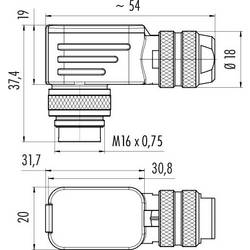 binder 99 5629 75 12 99 5629 75 12-20 Konektor, úhlový, 1 ks
