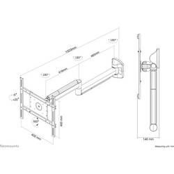 Neomounts FPMA-HAW050 držák na zeď pro monitor 1 Displej: (s) 25,4 cm (10) - 101,6 cm (40) bílá nakláněcí, otočný, naklápěcí