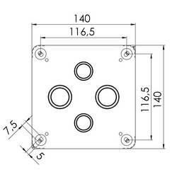Wiska 10062219 rozbočovací krabice (d x š x v) 140 x 140 x 72 mm šedá IP67 2 ks