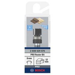 Bosch Accessories 2608629676 zarovnávací fréza, Karbidy , Délka 56 mm, Vnější Ø 12 mm, Pracovní délka 9.500 mm, Ø hřídele 8 mm