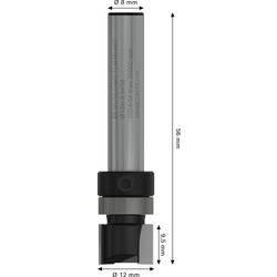 Bosch Accessories 2608629676 zarovnávací fréza, Karbidy , Délka 56 mm, Vnější Ø 12 mm, Pracovní délka 9.500 mm, Ø hřídele 8 mm