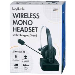 LogiLink BT0059 Headset otevřená (On Ear) Bluetooth® mono černá Redukce šumu mikrofonu monofonní telefon
