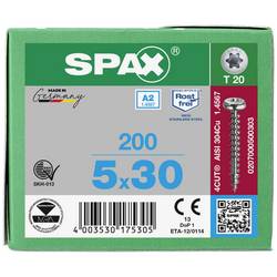SPAX 0207000500303 R 88093 Ruko m.Spitze/T-STAR VG šroub do dřeva 5 mm 30 mm T-STAR plus nerezová ocel A2 200 ks