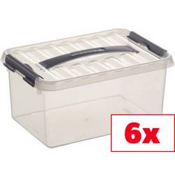 Helit úložný box Sunware Q-line transparentní 6 l (š x v x h) 20 x 14 x 30 cm 6 ks