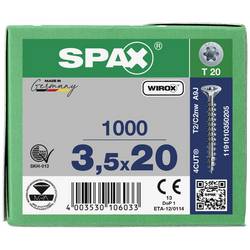 SPAX 1191010350205 R 88091 Senkkopf/T-STAR šroub se zápustnou hlavou 3.5 mm 20 mm T-STAR plus ocel WIROX 1000 ks