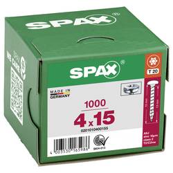 SPAX 0201010400155 půlkulaté šrouby 4 mm 15 mm T-STAR plus ocel 1000 ks