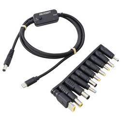 VOLTCRAFT USB měnič napětí, USB-C® PD/DC měnič, regulovatelné výstupní napětí, s DC adaptérem, Dutá zástrčka: 5,5 x 2.1 mm., černá