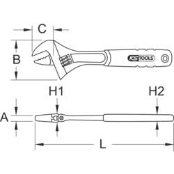 KS Tools 577.0250 5770250 přestavitelný klíč Délka klíče (cm) (jen pro nadpis) 28 mm