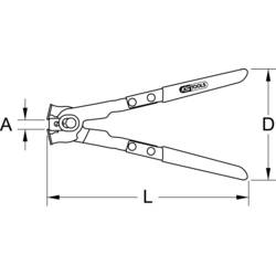 KS Tools 115.1050 Svorkové kleště s držákem na uši, 260mm