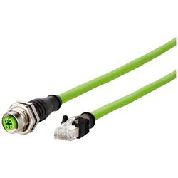 Metz Connect 142M4D25020 M 12 síťové kabely, propojovací kabely CAT 5e S/UTP 2.00 m zelená krytí PUR, odolné proti kyselinám, odolné proti ozonu, odolné proti