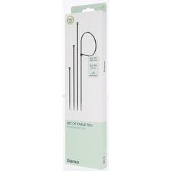 Hama kabelová spona plast černá flexibilní (d x š) 100, 150, 200 mm, mm, mm x 2.5 mm 150 ks 00221002