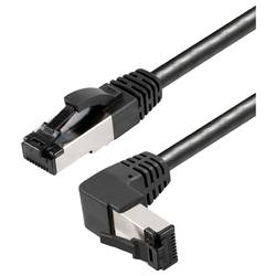 Maxtrack TI49-2L RJ45 síťové kabely, propojovací kabely CAT 8.1 S/FTP 2 m černá 90° zatočeno nahoru , odolné vůči amoniaku, jednoduché stínění 1 ks