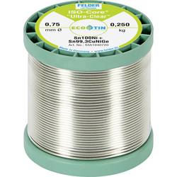 Felder ISO-Core Ultra-Clear Sn100Ni+ bezolovnatý pájecí cín cívka Sn99,25Cu0,7Ni0,05 0.250 kg 0.75 mm