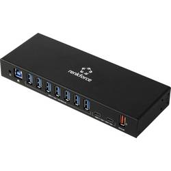 Renkforce RF-7403762 USB Hub 10 portů USB-A, USB-C® USB 3.2 Gen1 5 GBit/s pro průmyslové použití černá RF-IH10-100