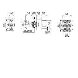 APEM 6-639H/2 6-639H/2 páčkový spínač 250 V/AC 6 A 1x zap/vyp/zap s aretací/0/s aretací 1 ks