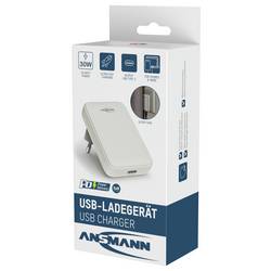 Ansmann USB-C Wandlader 130PD USB nabíječka, Rychlonabíječka, bez kabelu, 1x USB-C®, 30 W, PPS, Quick Charge 3.0, Power Delivery 3.0, bílá