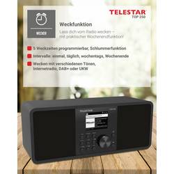 Telestar TOP 250 Schwarz 5700250 internetové přenosné rádio, DAB+, internetové, FM, černá