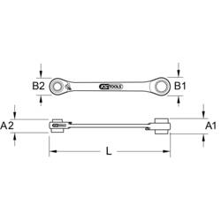 KS Tools 503.4679 5034679 očkový ráčnový klíč Délka klíče (cm) (jen pro nadpis) 10 mm Délka klíče (palce) (jen pro nadpis) 1/4 - 5/16