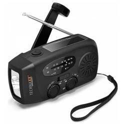 Technaxx TX-238 5056 Nouzové rádio, AM, FM, nouzové rádio, Ruční klika, Solární panel, stolní lampa, s akumulátorem, černá