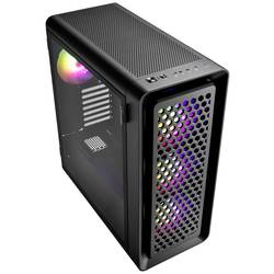 FSP Fortron CUT593A midi tower herní pouzdro černá 4 předinstalované LED ventilátory, boční okno, prachový filtr