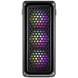 FSP Fortron CUT593A midi tower herní pouzdro černá 4 předinstalované LED ventilátory, boční okno, prachový filtr