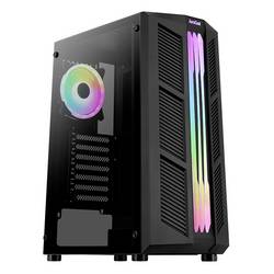 AeroCool Prime-G-BK-v2 midi tower PC skříň černá boční okno