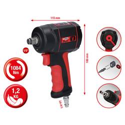 KS Tools 515.1315 pneumatický rázový šroubovák Typ uchycení nástroje: 1/2 Točivý moment (max.): 1084 Nm