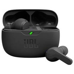 JBL Wave Beam špuntová sluchátka (In Ear) Bez kabelu, Bluetooth® stereo černá Redukce šumu mikrofonu Nabíjecí pouzdro, Indikátor nabití, odolná vůči vodě